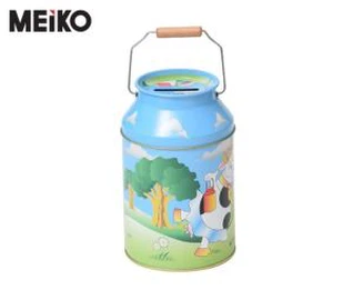 Round Piggy Banks caixa de lata com alça para crianças