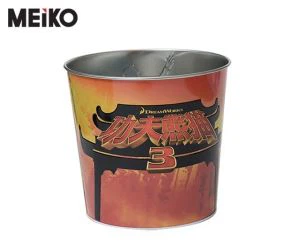 Cubo de lata de pipoca redonda de chocolate