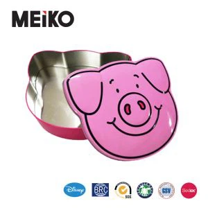 Lata de lata de forma de porco irregular